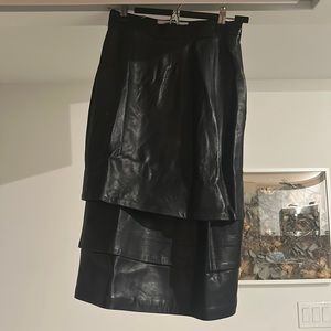 Vintage Black leather skirt - made in Canada